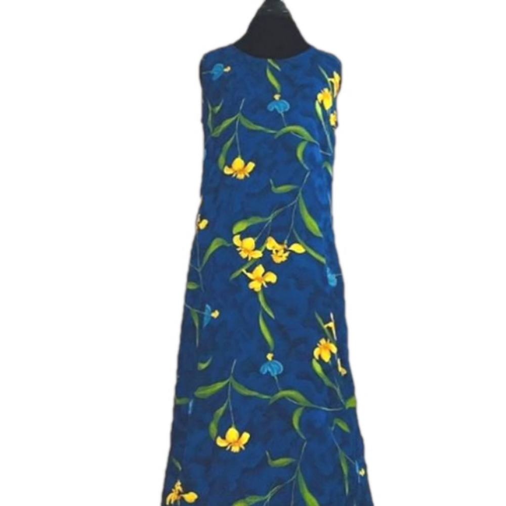 Vintage Maxi Dress SET Floral Fully lined Sz Medium